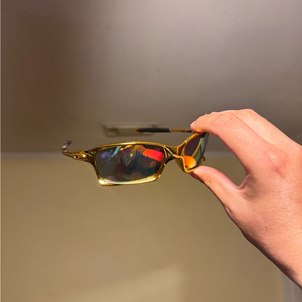 Gold Frame Mirrored Lens Sunglasses Oakley Oakleys